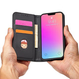 Magnetkort Hylde Hylde til iPhone 14 Pro Max flip cover tegnebog stativ sort