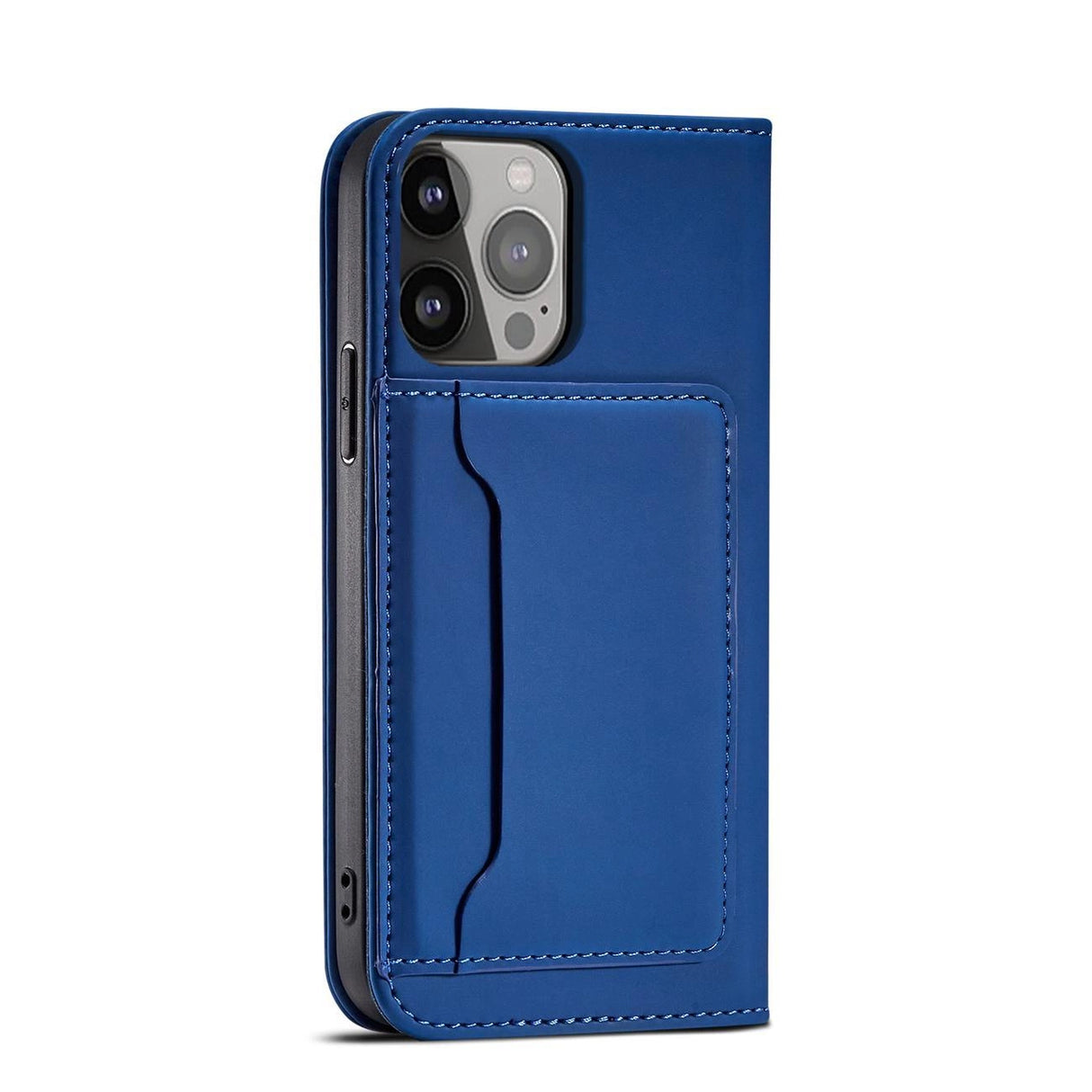 Magnet Card Case case for iPhone 14 Pro Max flip cover wallet stand blue