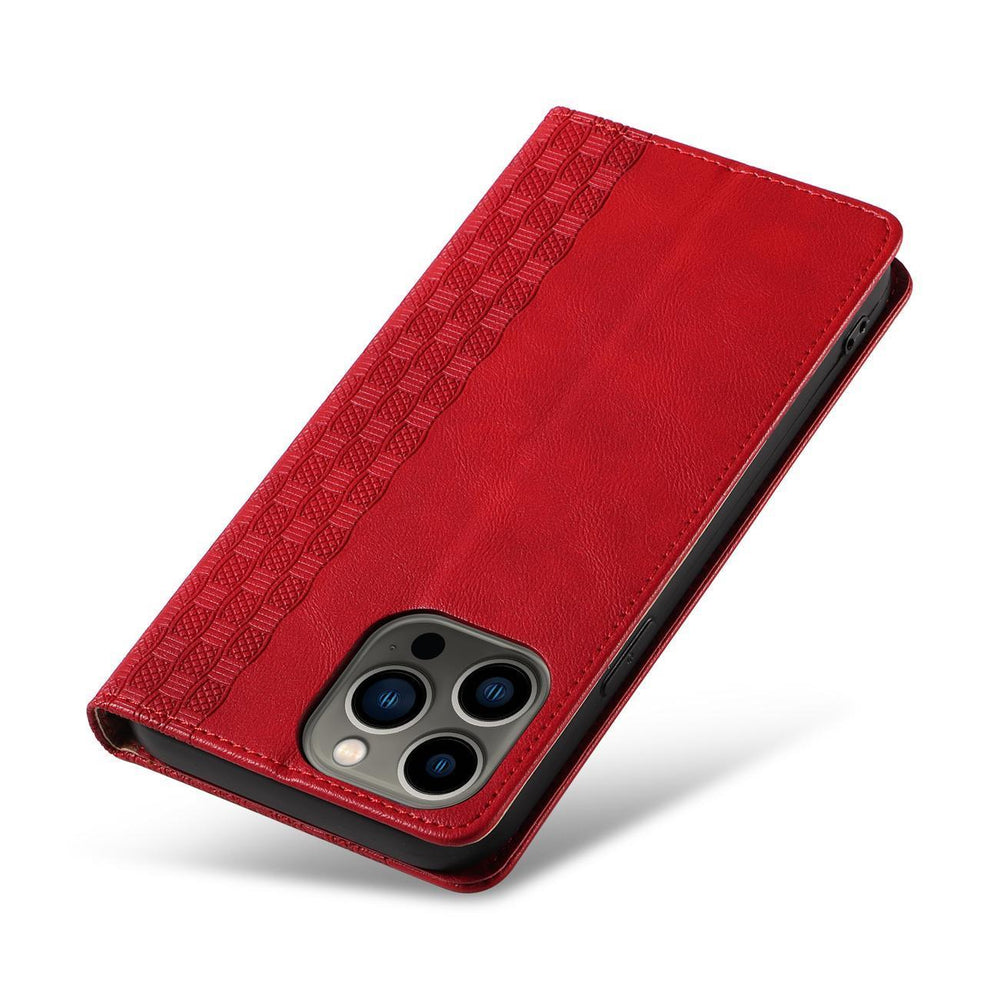 Magnet Strap Case iPhone 14 Plus Case med Flip Wallet Mini Lanyard Stand Red