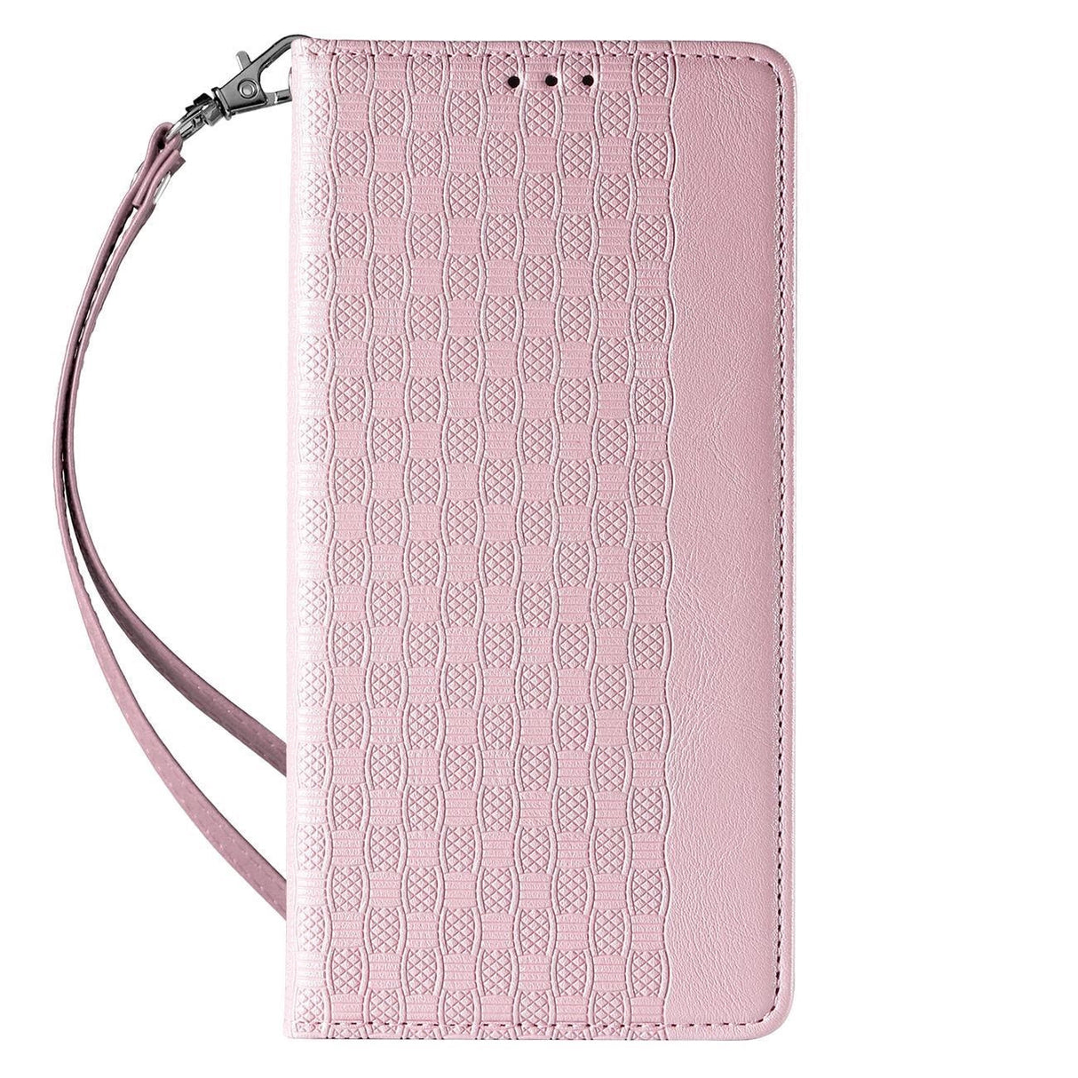 Magnet Strap Case Case for iPhone 14 Plus Flip Wallet Mini Lanyard Stand Pink