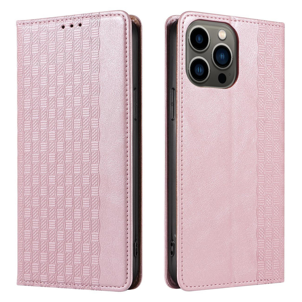 Magnet Strap Case Case for iPhone 14 Plus Flip Wallet Mini Lanyard Stand Pink