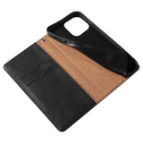 Magnet Strap Case til iPhone 14 Pro Flip Wallet Mini Lanyard Stand Black