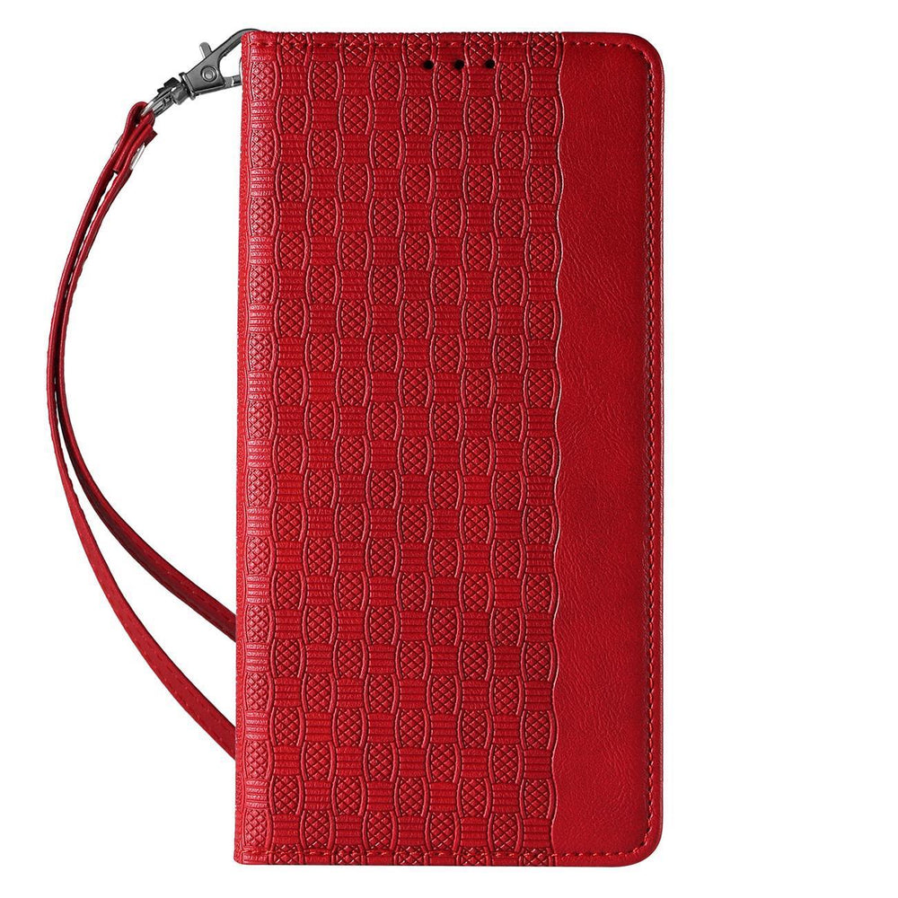 Magnet Strap Case iPhone 14 Pro Case med Flip Wallet Mini Lanyard Stand Red