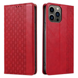 Magnet Strap Case iPhone 14 Pro Case med Flip Wallet Mini Lanyard Stand Red