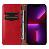 Magnet Strap Case iPhone 14 Pro Case med Flip Wallet Mini Lanyard Stand Red
