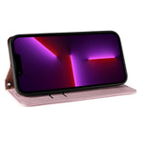 Magnet Strap Case Case for iPhone 14 Pro Flip Wallet Mini Lanyard Stand Pink