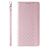 Magnet Strap Case Case for iPhone 14 Pro Flip Wallet Mini Lanyard Stand Pink