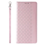 Magnet Strap Case Case for iPhone 14 Pro Flip Wallet Mini Lanyard Stand Pink