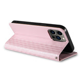 Magnet Strap Case Case for iPhone 14 Pro Max Flip Wallet Mini Lanyard Stand Pink