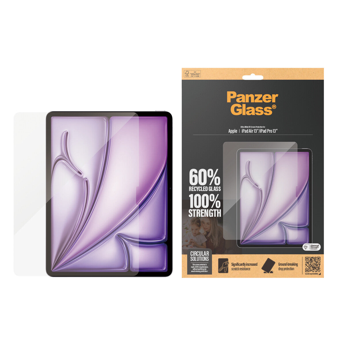 PanzerGlass ® Skærmbeskyttelse iPad Air 13'' (2024-2026) | iPad Pro 13'' (2024-2025) | Ultra-Wide Fit