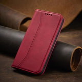Magnet Fancy Case Case for iPhone 14 Plus flip cover tegnebog stativ rød