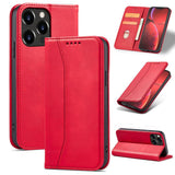 Magnet Fancy Case Case for iPhone 14 Plus flip cover tegnebog stativ rød