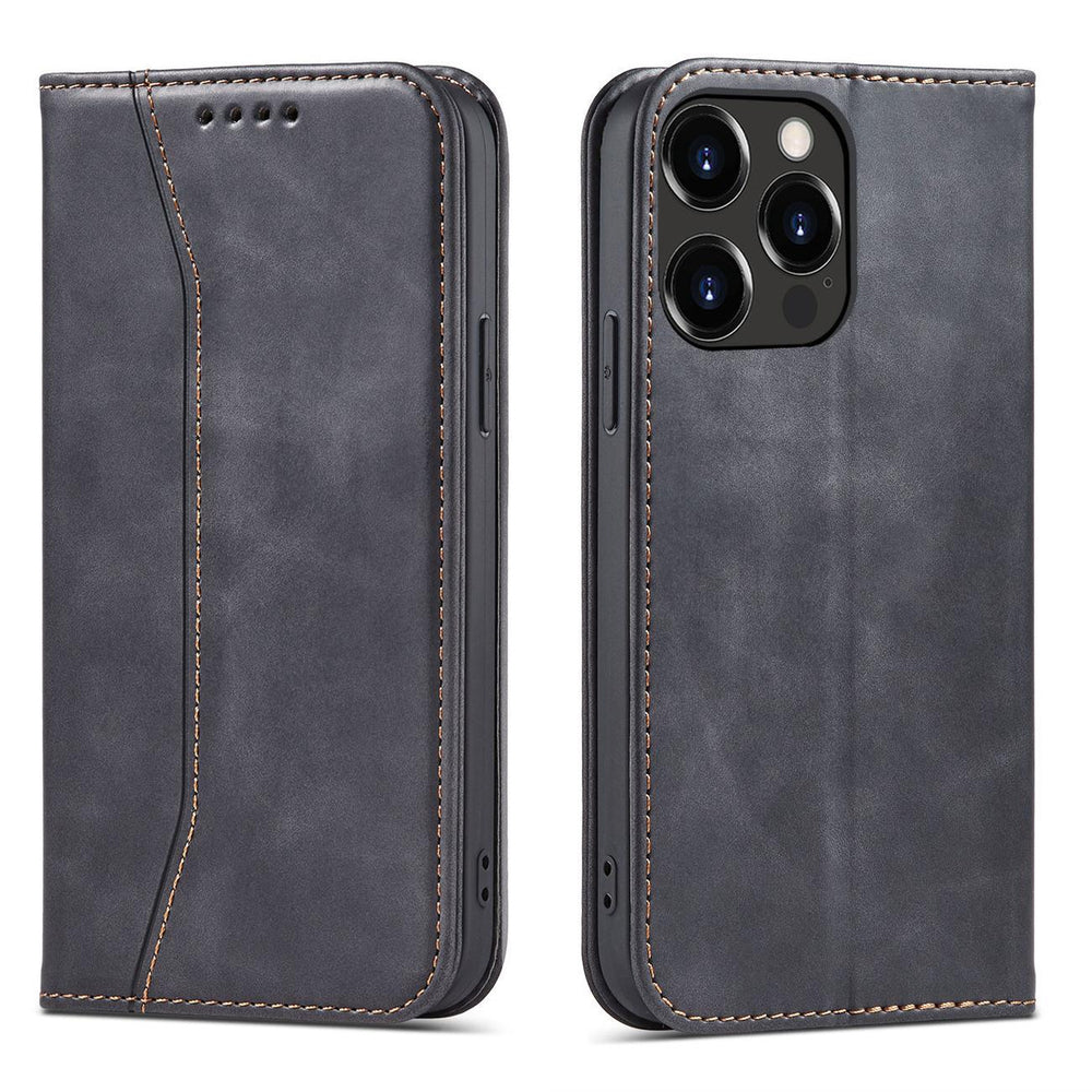 Magnet Fancy Case Case til iPhone 14 Pro flip cover tegnebog stativ sort