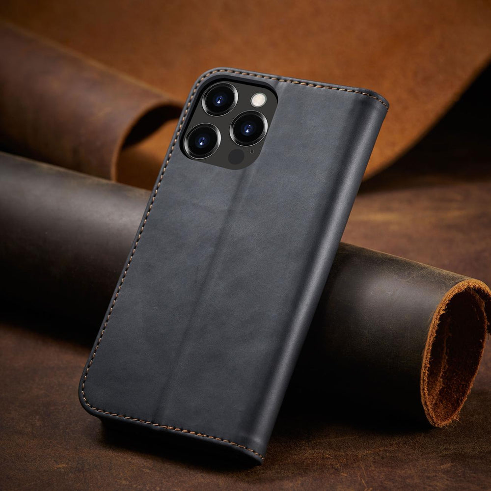 Magnet Fancy Case Case til iPhone 14 Pro flip cover tegnebog stativ sort