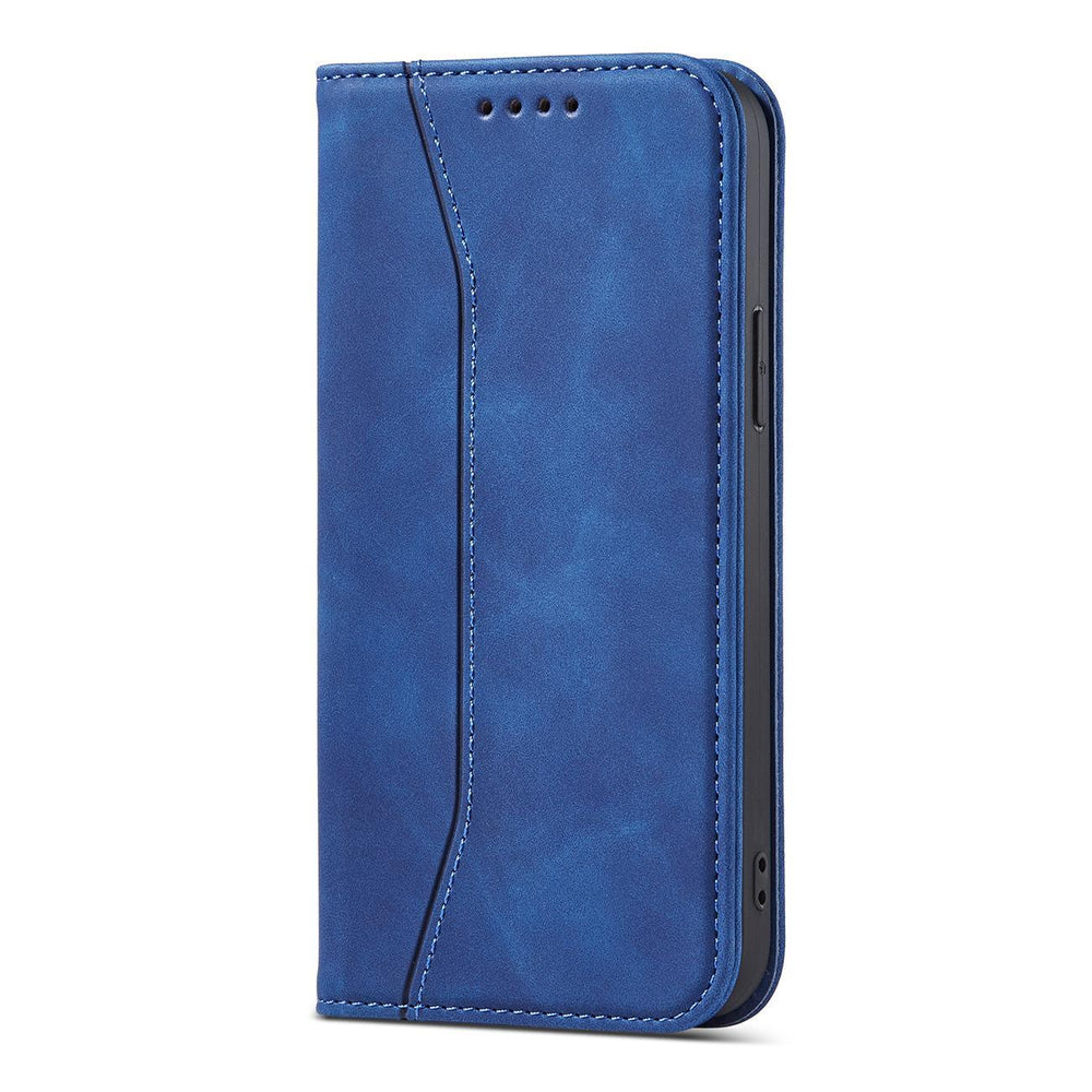 Magnet Fancy Case Case for iPhone 14 Pro flip cover tegnebog stativ blå