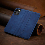 Magnet Fancy Case Case for iPhone 14 Pro flip cover tegnebog stativ blå
