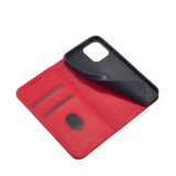 Magnet Fancy Case Case for iPhone 14 Pro flip cover tegnebog stativ rød
