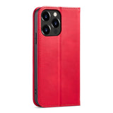 Magnet Fancy Case Case for iPhone 14 Pro flip cover tegnebog stativ rød