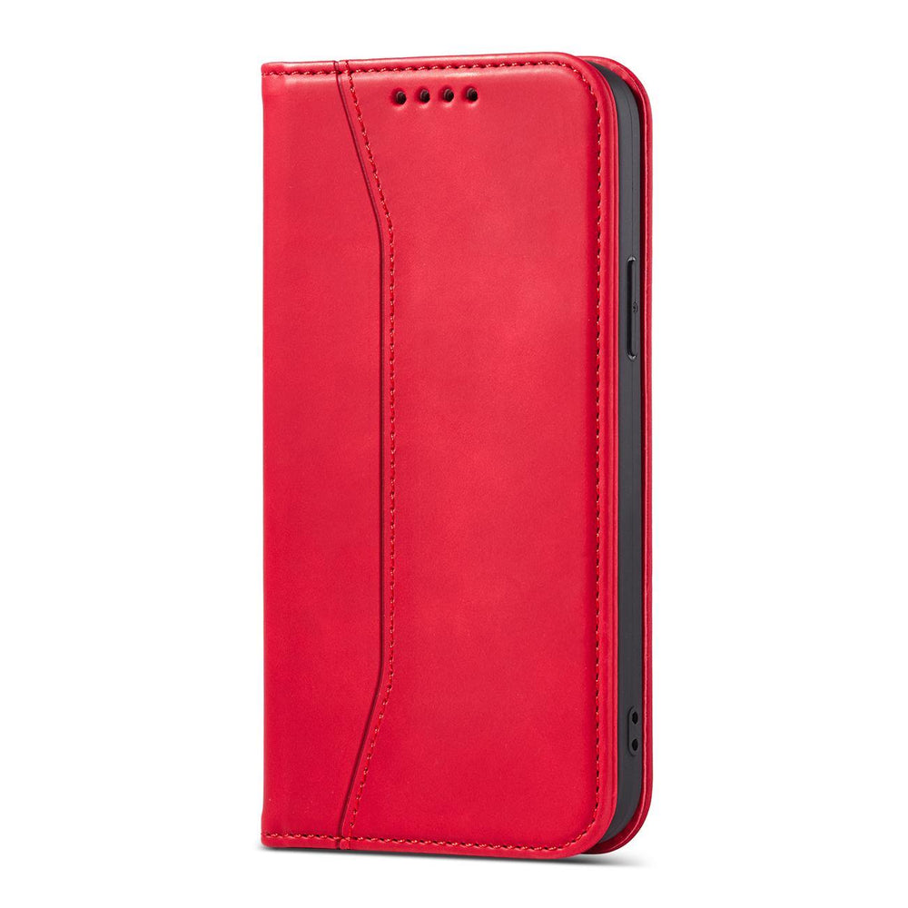Magnet Fancy Case Case for iPhone 14 Pro flip cover tegnebog stativ rød