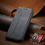 Magnet Fancy Case Case for iPhone 14 Pro Max flip cover tegnebog stativ sort