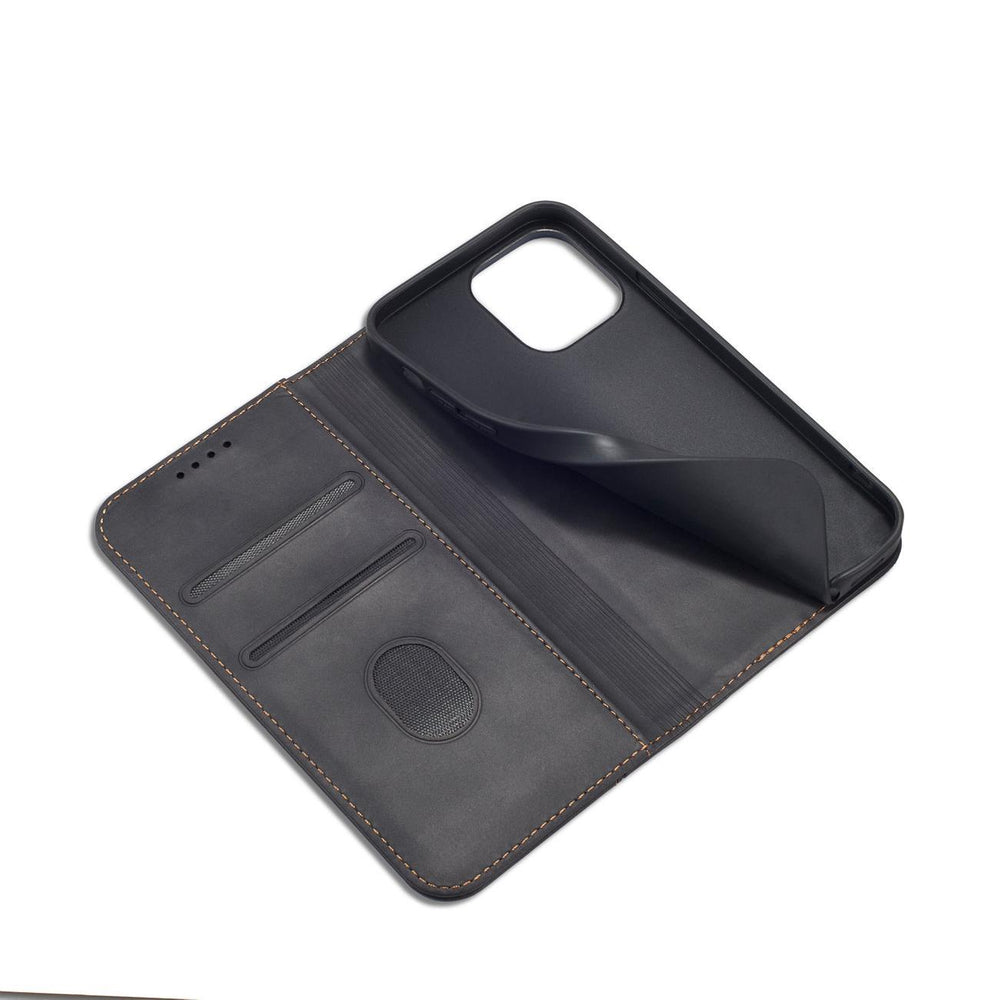 Magnet Fancy Case Case for iPhone 14 Pro Max flip cover tegnebog stativ sort