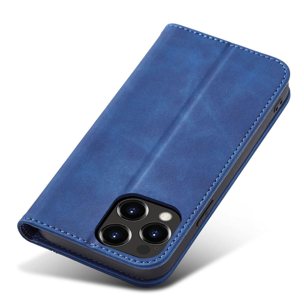 Magnet Fancy Case Case for iPhone 14 Pro Max cover med flip wallet stand blå