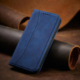 Magnet Fancy Case Case for iPhone 14 Pro Max cover med flip wallet stand blå