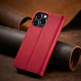 Magnet Fancy Case Case for iPhone 14 Pro Max flip cover tegnebog stativ rød