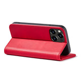 Magnet Fancy Case Case for iPhone 14 Pro Max flip cover tegnebog stativ rød