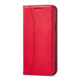 Magnet Fancy Case Case for iPhone 14 Pro Max flip cover tegnebog stativ rød