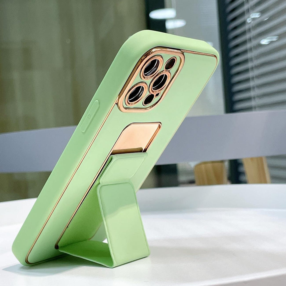 Ny Kickstand Case Case til iPhone 13 Pro med stativ lyserød