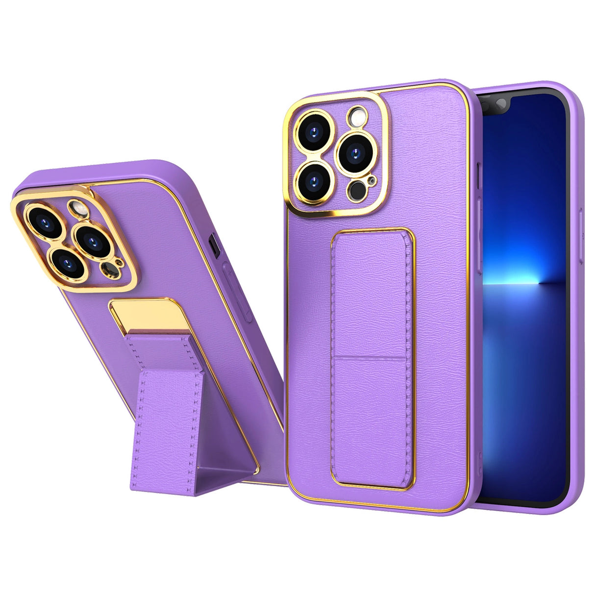 Ny Kickstand Case Case til iPhone 12 Pro med stativ lilla