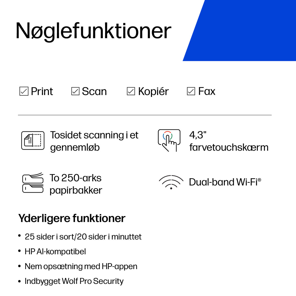 HP OfficeJet Pro 9132e Trådløst All-in-One Farve Printer, Instant Ink; 2-sidet printning