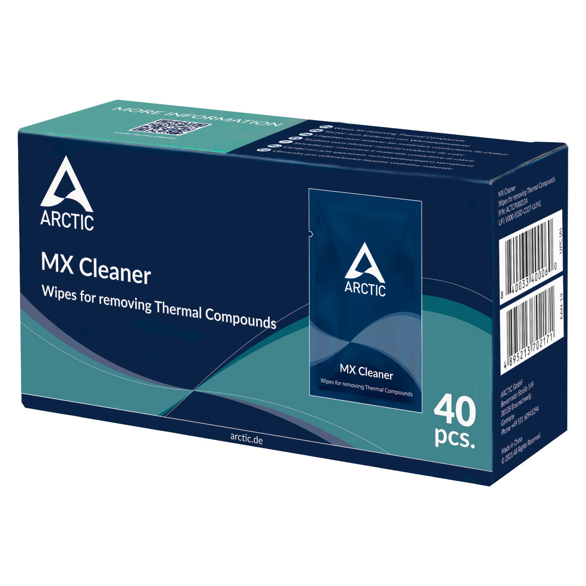 Arctic MX Cleaner renseservietter til kølepasta (Kasse med 40 stk.)