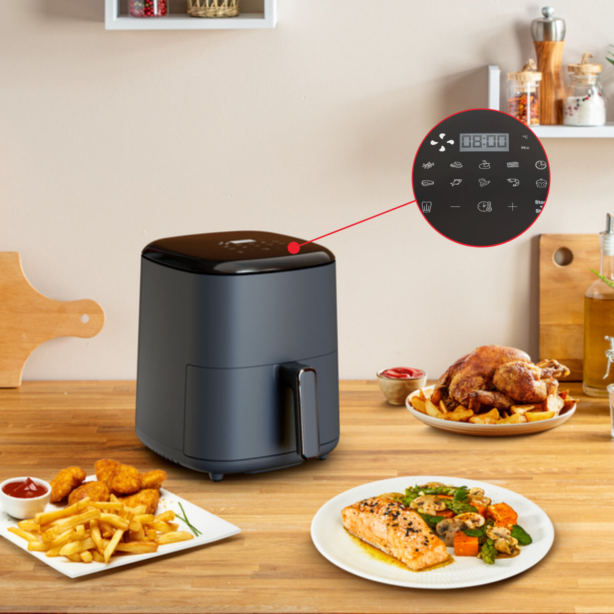 Tefal Easy Fry Max EY245B Single 5 L Stand-alone 1500 W Hot air fryer Grey