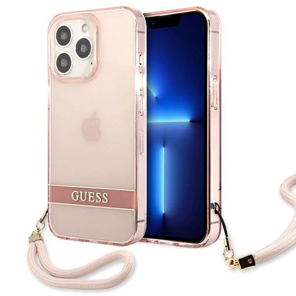 Guess Translucent Strap Case for iPhone 13 Pro / 13 6.1" - Pink