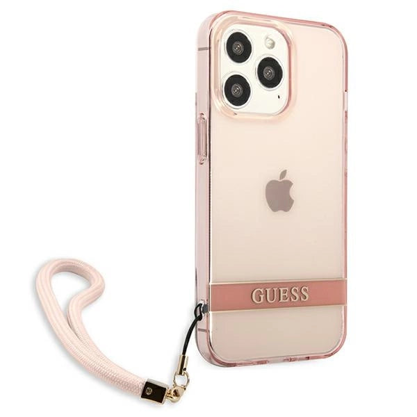 Guess Translucent Strap Case for iPhone 13 Pro / 13 6.1" - Pink