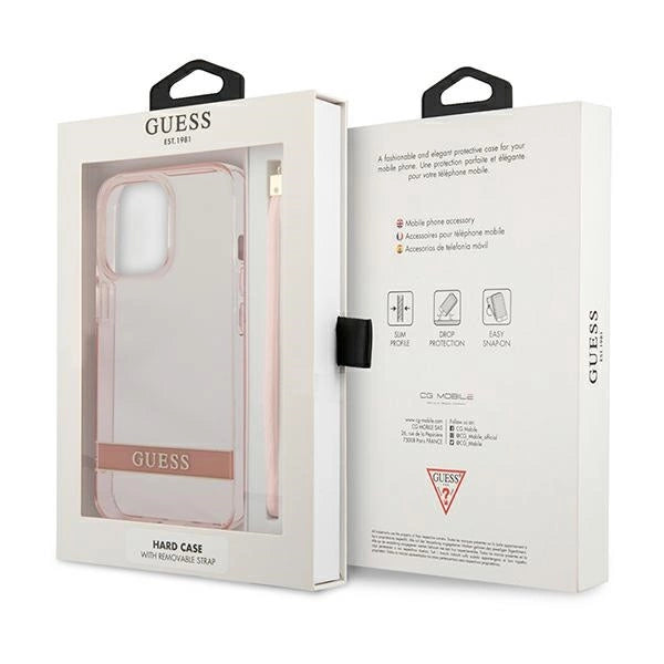 Guess Translucent Strap Case for iPhone 13 Pro / 13 6.1" - Pink