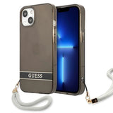 Guess GUHCP13SHTSGSK iPhone 13 mini 5.4" sort/sort hardcase Gennemskinnelig Stap