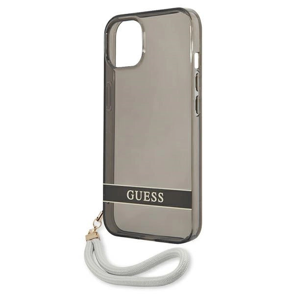 Guess GUHCP13SHTSGSK iPhone 13 mini 5.4" sort/sort hardcase Gennemskinnelig Stap