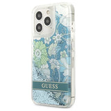 Guess GUHCP13XLFLSN iPhone 13 Pro Max 6.7" green/green hardcase Flower Liquid Glitter