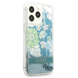Guess GUHCP13XLFLSN iPhone 13 Pro Max 6.7" green/green hardcase Flower Liquid Glitter