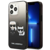 Karl Lagerfeld Gradient Ikonik Karl&Choupette Case for iPhone 13 Pro / iPhone 13 - Black