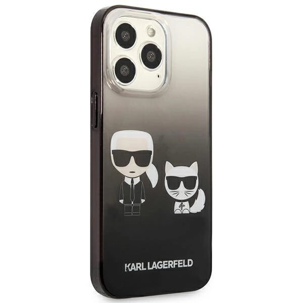 Karl Lagerfeld Gradient Ikonik Karl&Choupette Case for iPhone 13 Pro / iPhone 13 - Black