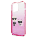 Karl Lagerfeld Gradient Ikonik Karl&Choupette Case for iPhone 13 Pro / iPhone 13 - Pink