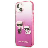 Karl Lagerfeld Gradient Ikonik Karl&Choupette Case for iPhone 13 mini - Pink