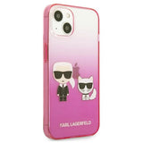Karl Lagerfeld Gradient Ikonik Karl&Choupette Case for iPhone 13 mini - Pink