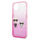 Karl Lagerfeld Gradient Ikonik Karl&Choupette Case for iPhone 13 mini - Pink
