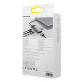 Baseus Metal Gleam Series HUB 7-in-1 USB Type C docking station - 1 x HDMI / 1 x VGA / 3 x USB 3.2 Gen. 1 / 1 x Power Delivery / 1 x RJ-45 Ethernet gray (WKWG040013)