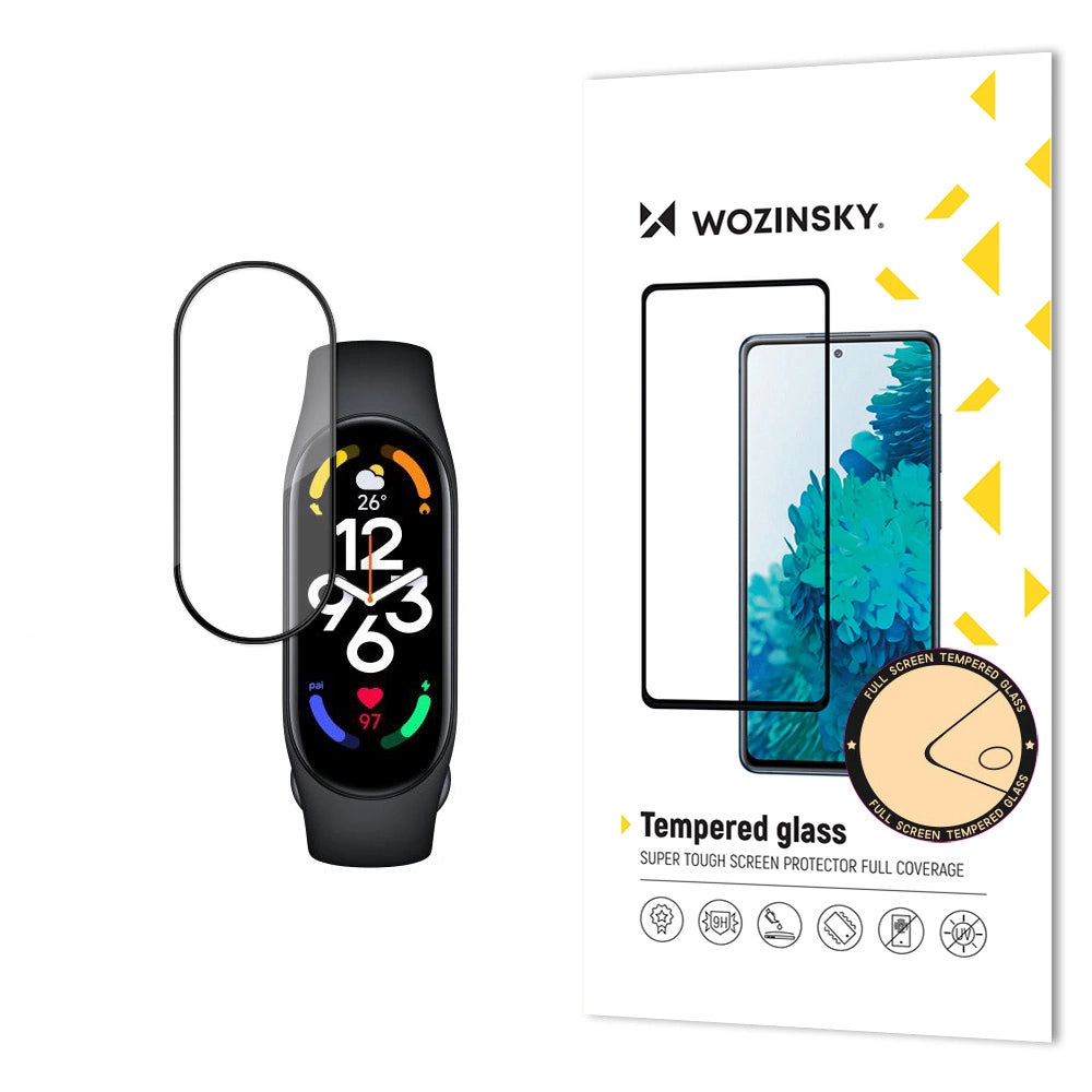 Wozinsky Full Glue Xiaomi Mi Band 7 sort hærdet glas